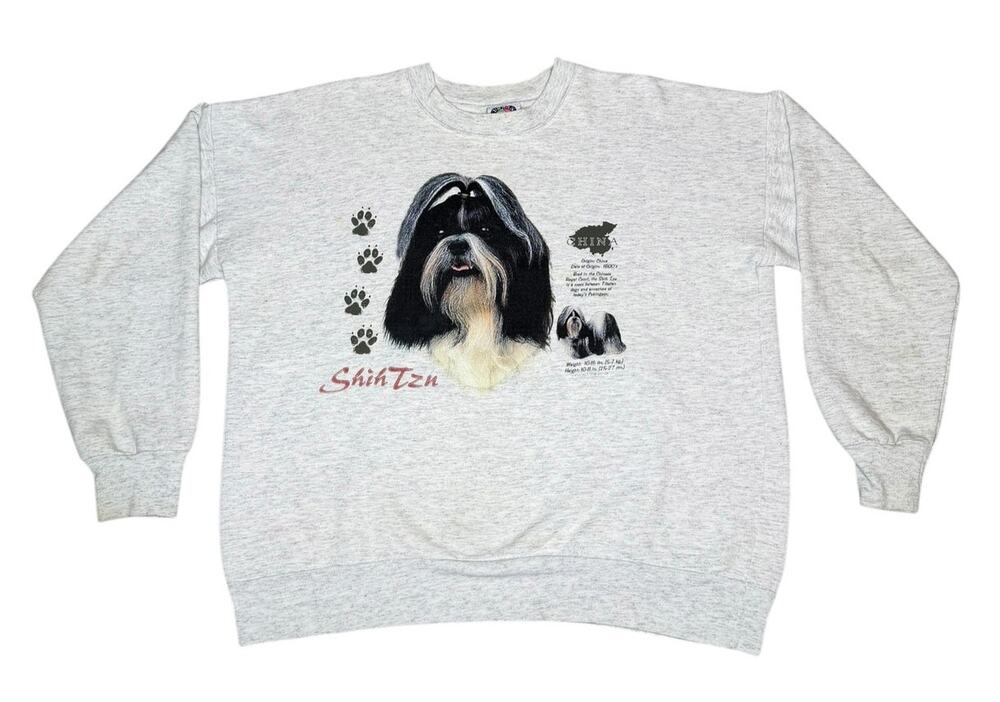 Vintage 90s Shih Tzu Dogs Crewneck Sweatshirt